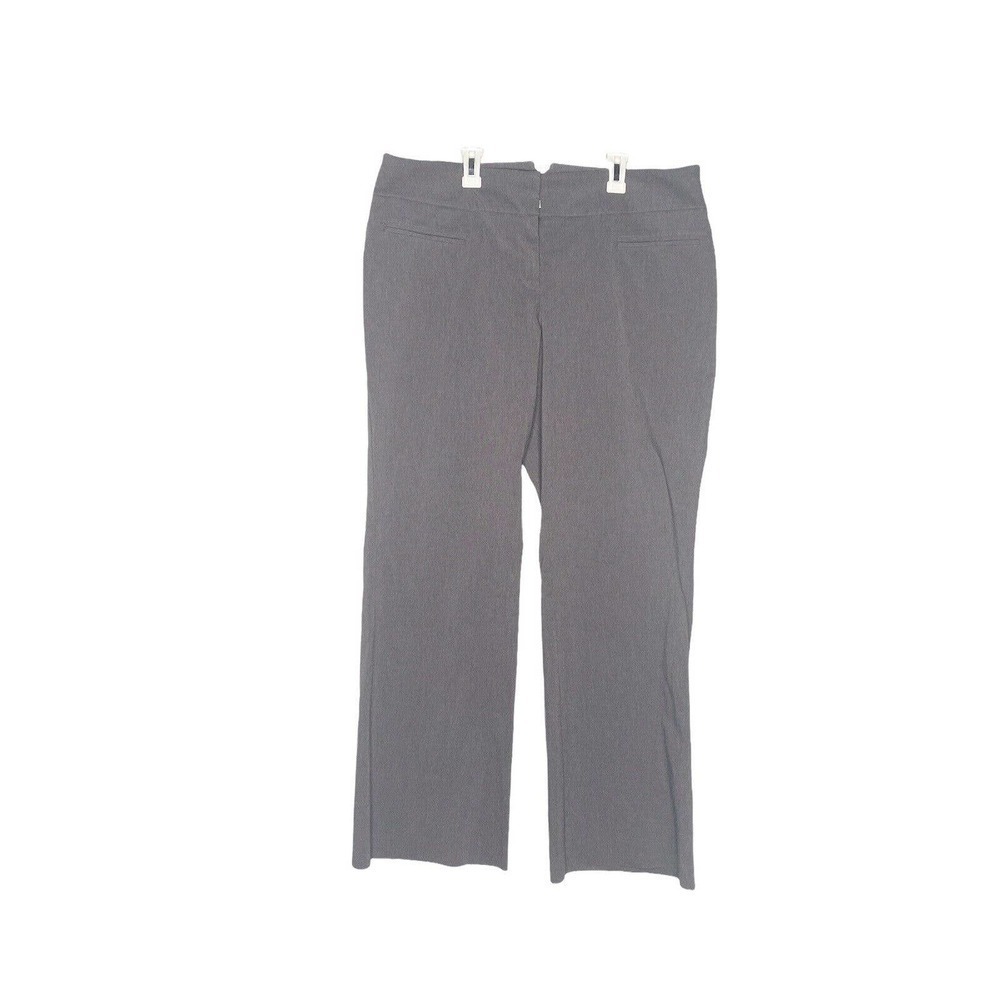 Lane Bryant Dress Pants Trousers Womens SZ 3 18 Wide Leg Gray Mid Rise
